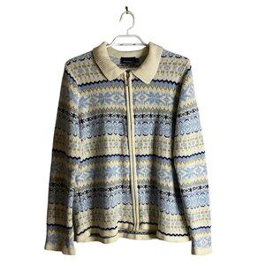 Denver Hayes Women's Fair Isle Full Zip Knit Jacket